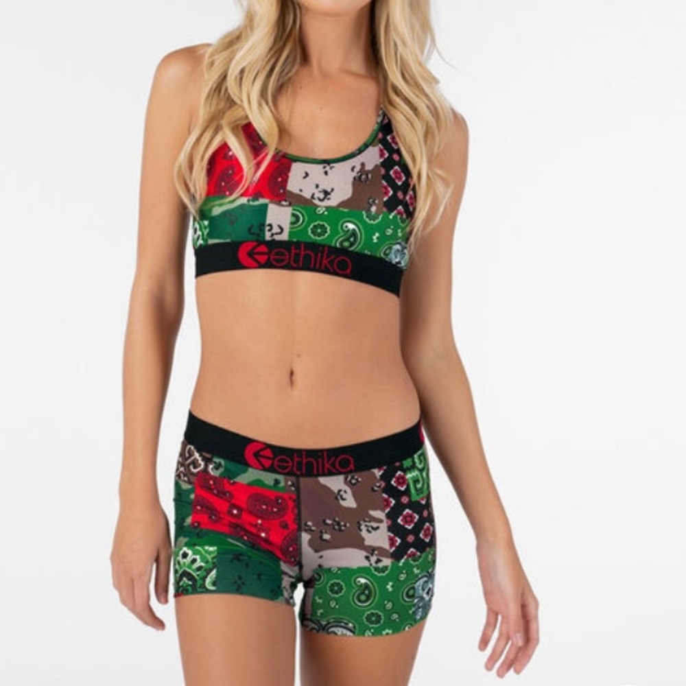 ETHIKA Paisley Camo Womens Shorts and Sports Bra